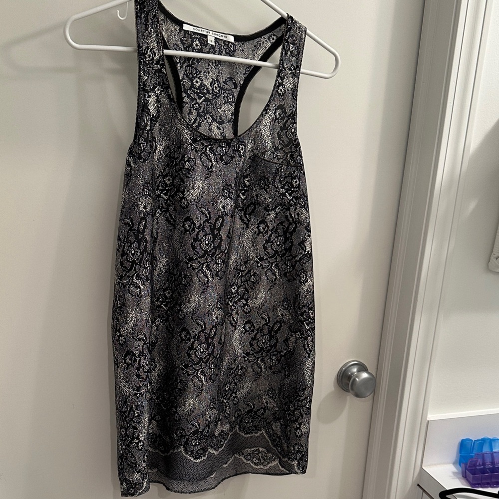 Collective Concepts Black and White Lace Top